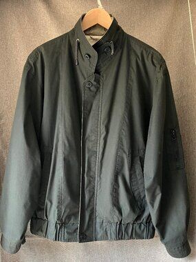 Towne From London Fog Black Men's Lightweight Zip Windbreaker Jacket Size L